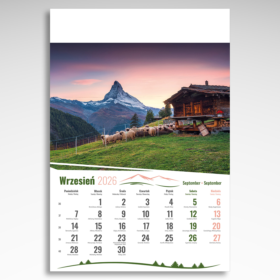 Kalendarz wieloplanszowy Alpy (20szt.) - 7 Kalendarz wieloplanszowy Alpy (20szt.) - obrazek 5