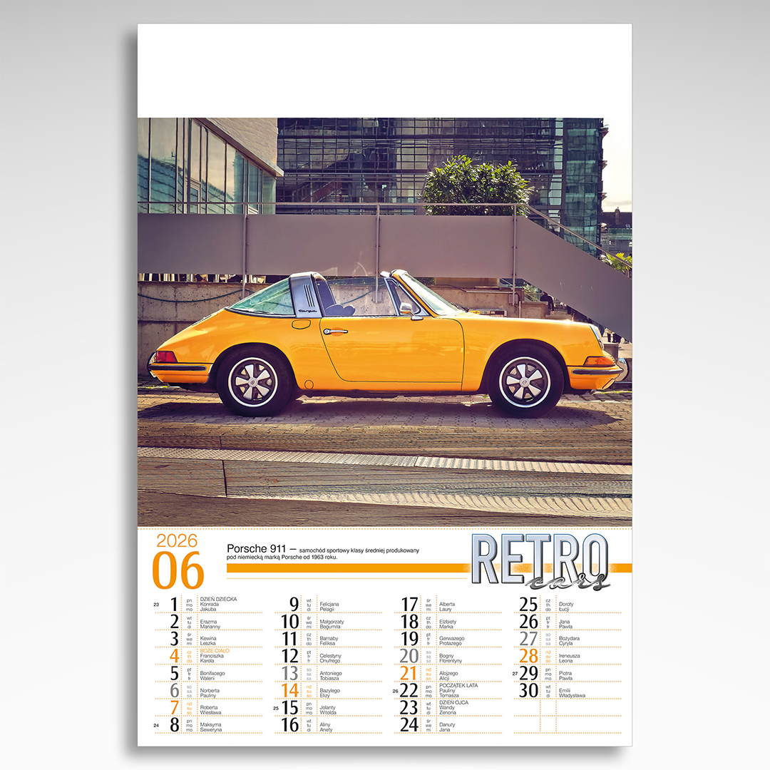 Kalendarz wieloplanszowy Retro Cars (20szt.) - 10 Kalendarz wieloplanszowy Retro Cars (20szt.) - obrazek 8