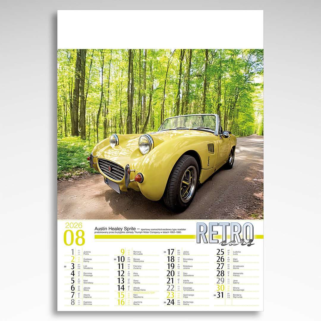 Kalendarz wieloplanszowy Retro Cars (20szt.) - 8 Kalendarz wieloplanszowy Retro Cars (20szt.) - obrazek 6