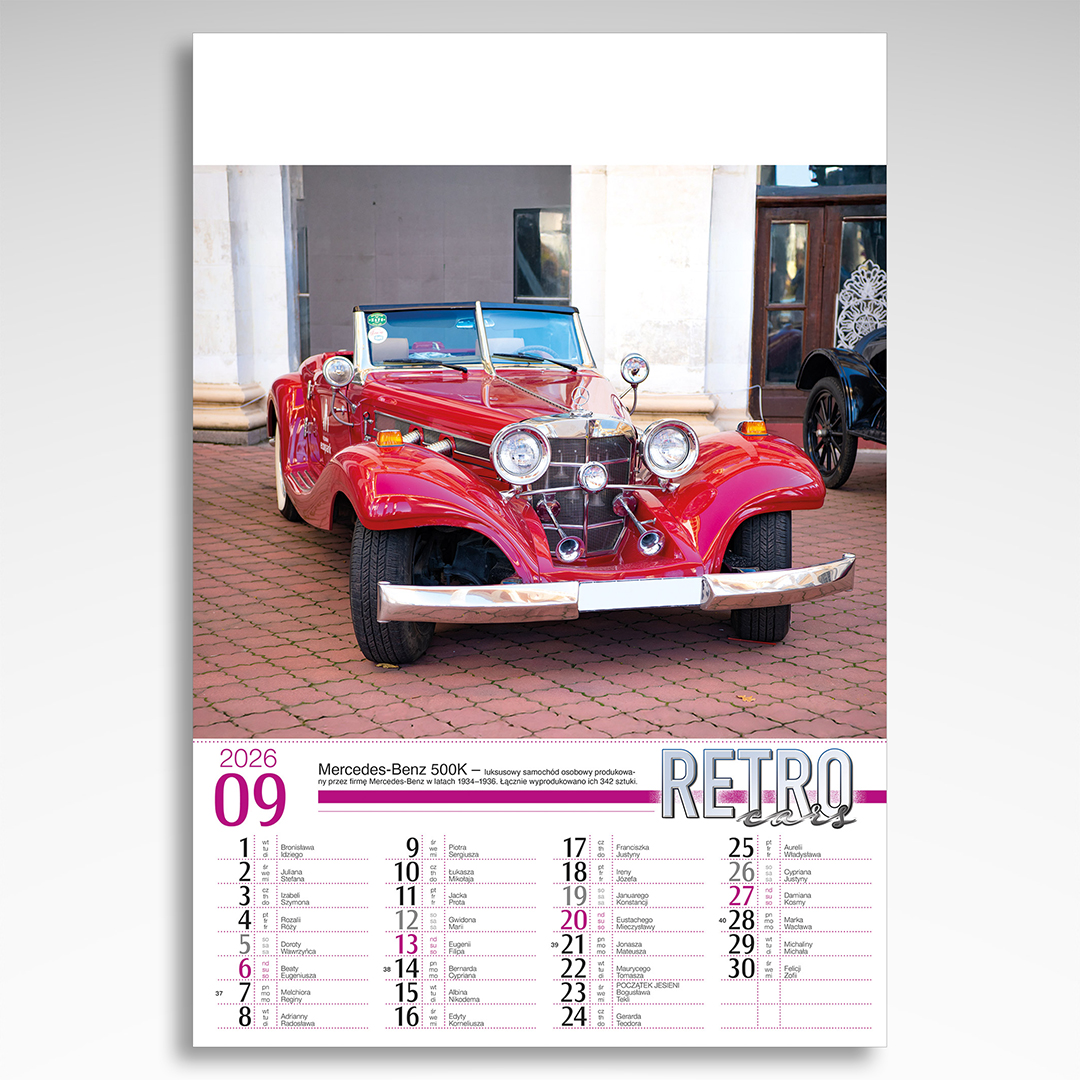 Kalendarz wieloplanszowy Retro Cars (20szt.) - 7 Kalendarz wieloplanszowy Retro Cars (20szt.) - obrazek 5