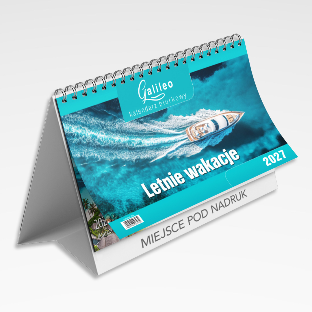Kalendarz biurkowy miesięczny Letnie Wakacje
